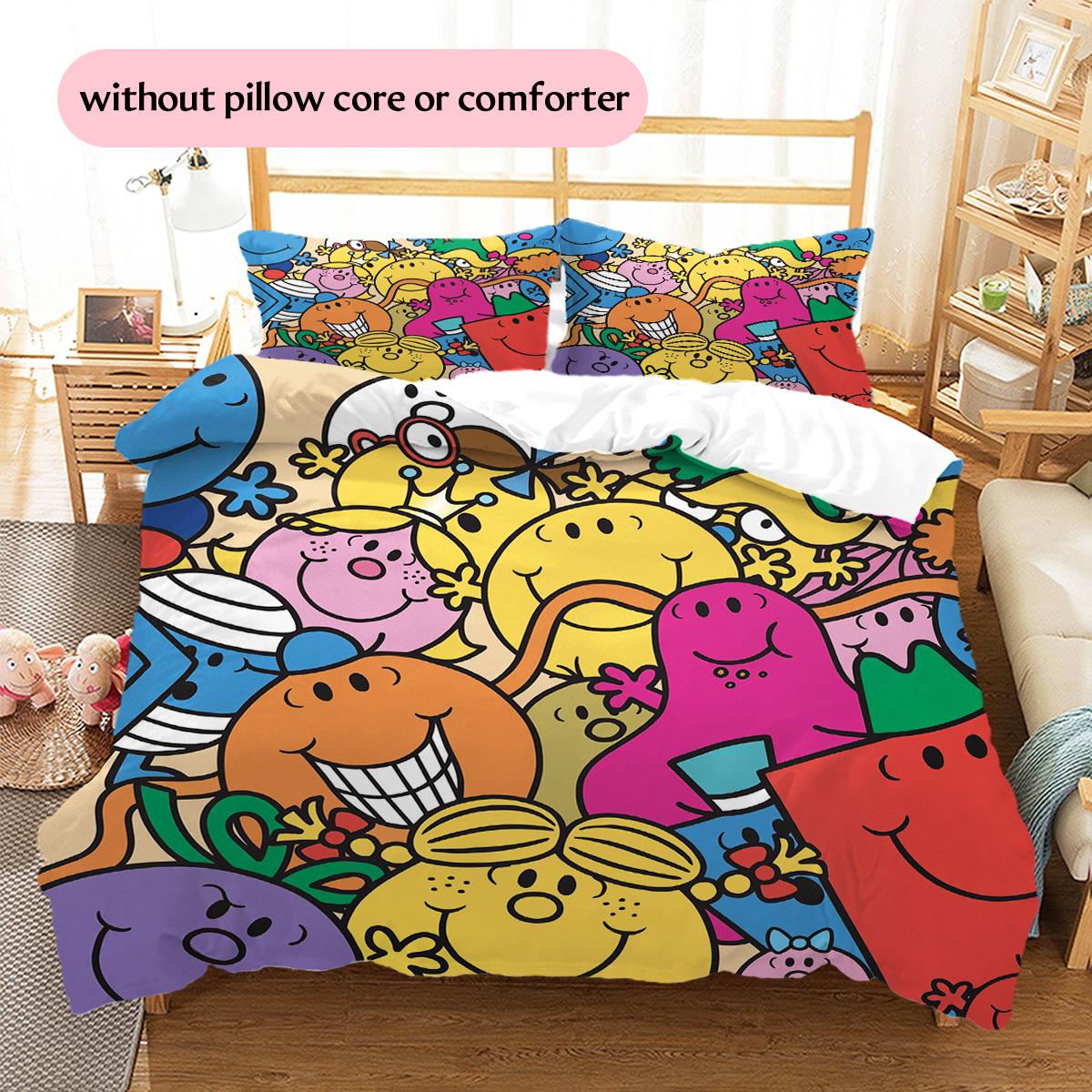 Mr. Men Little Miss Pattern Bedding Quilt Set Home Decoration Gift (1 * duvet cover + 2 * pillowcase without core) 135x200cm
Mr. Men Little Miss Pattern Bedding Quilt Set Home Decoration Gift (1 * duvet cover + 2 * pillowcase without core) 135x200cm