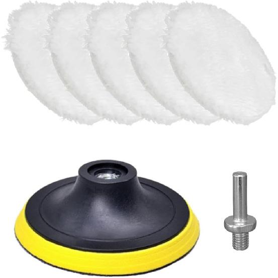 7PCS 3 Inch Wool Polishing Buffing Pad, Automotive Buffing Wheel Pad with Hook & Loop Back and M10 Drill Adapter, Car Buffer Drill Attachment Kit for белый
7PCS 3 Inch Wool Polishing Buffing Pad, Automotive Buffing Wheel Pad with Hook & Loop Back and M10 Drill Adapter, Car Buffer Drill Attachment Kit for белый