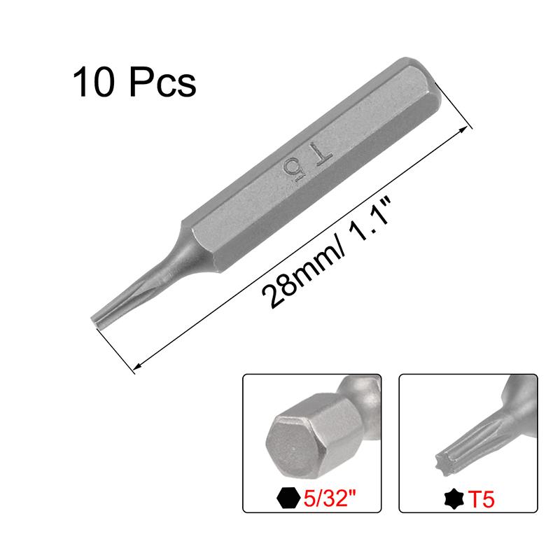 10pcs T5 T6 Torx Screwdriver Bit Set 5/32 Inch Hex Shank Torx Bits 28mm Length S2 Screw Driver Kit Repair Hand Tools
10pcs T5 T6 Torx Screwdriver Bit Set 5/32 Inch Hex Shank Torx Bits 28mm Length S2 Screw Driver Kit Repair Hand Tools