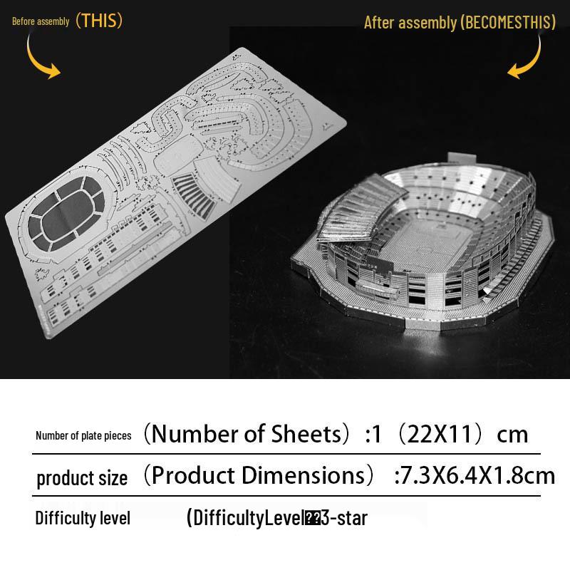 Camp Nou 3D Stainless Steel Model Puzzle - Glue-Free Assembly
Camp Nou 3D Stainless Steel Model Puzzle - Glue-Free Assembly