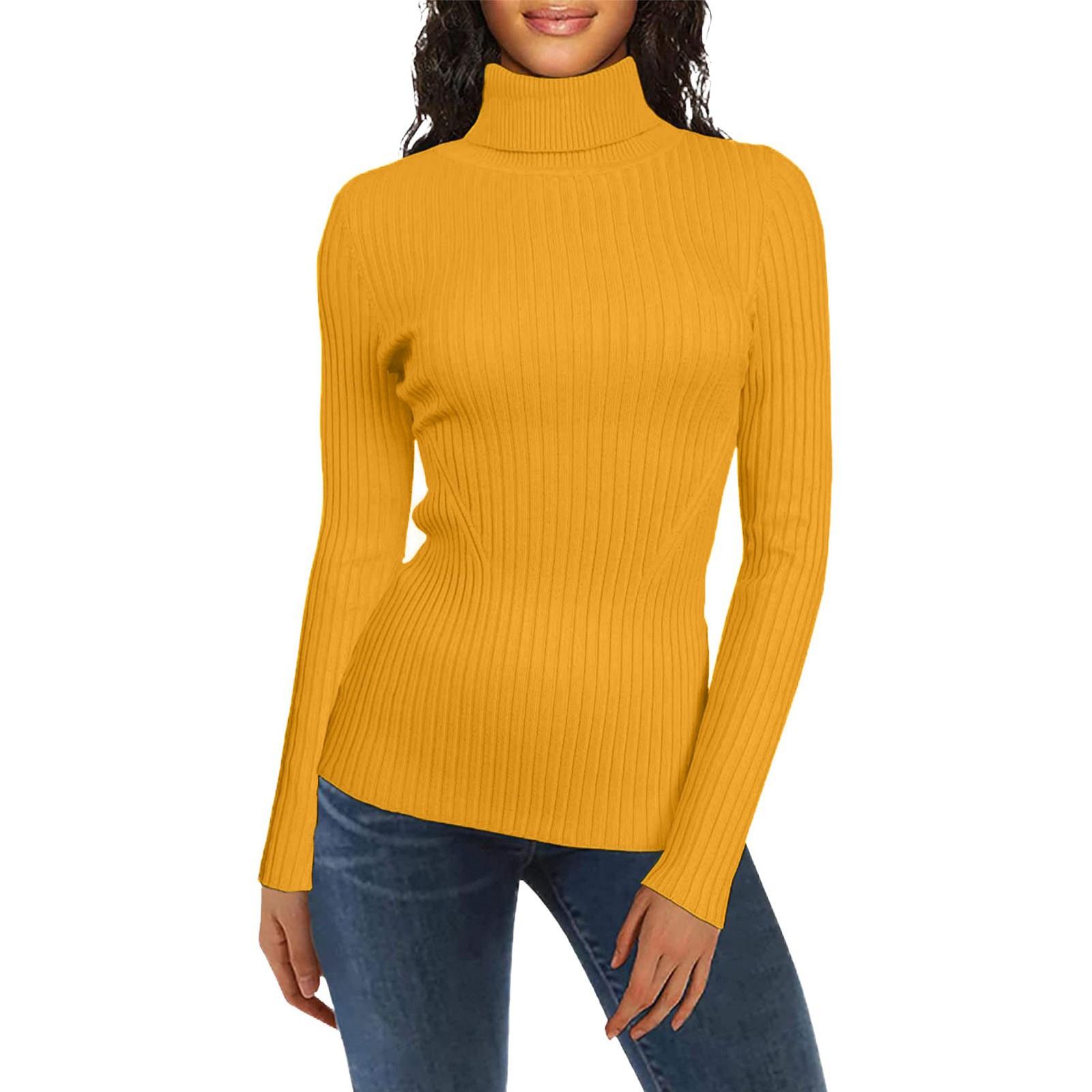 Женский модный свитер с высоким воротом, однотонный трикотажный свитер, повседневный свитер XS жёлтый
Женский модный свитер с высоким воротом, однотонный трикотажный свитер, повседневный свитер XS жёлтый