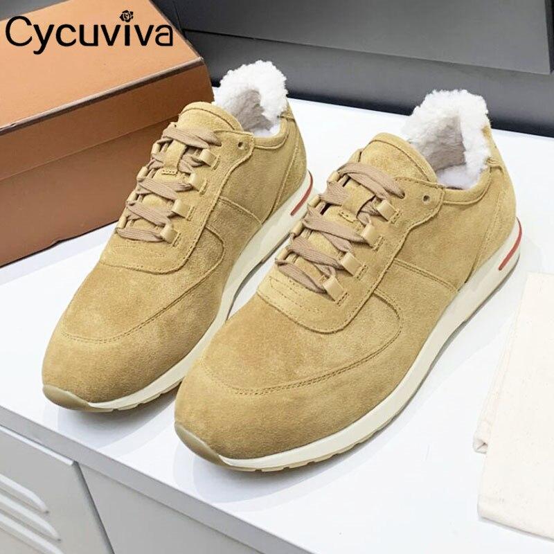 New Winter Wool Men Sneakers Kidsuede Lace Up Ankle Fur Flat Shoes Male Warm Down Plush Mules Summer Walk Casual Shoes Men
New Winter Wool Men Sneakers Kidsuede Lace Up Ankle Fur Flat Shoes Male Warm Down Plush Mules Summer Walk Casual Shoes Men
