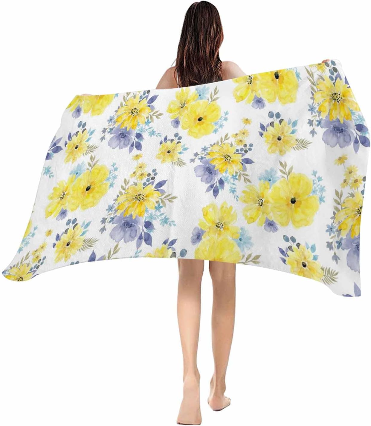 Beach Towel Orange Watercolor Floral Bath Pool Towels Spring Flower Leaves Soft Absorbent Beach Towel Lightweight Large Quick W30*H60(CM)
Beach Towel Orange Watercolor Floral Bath Pool Towels Spring Flower Leaves Soft Absorbent Beach Towel Lightweight Large Quick W30*H60(CM)