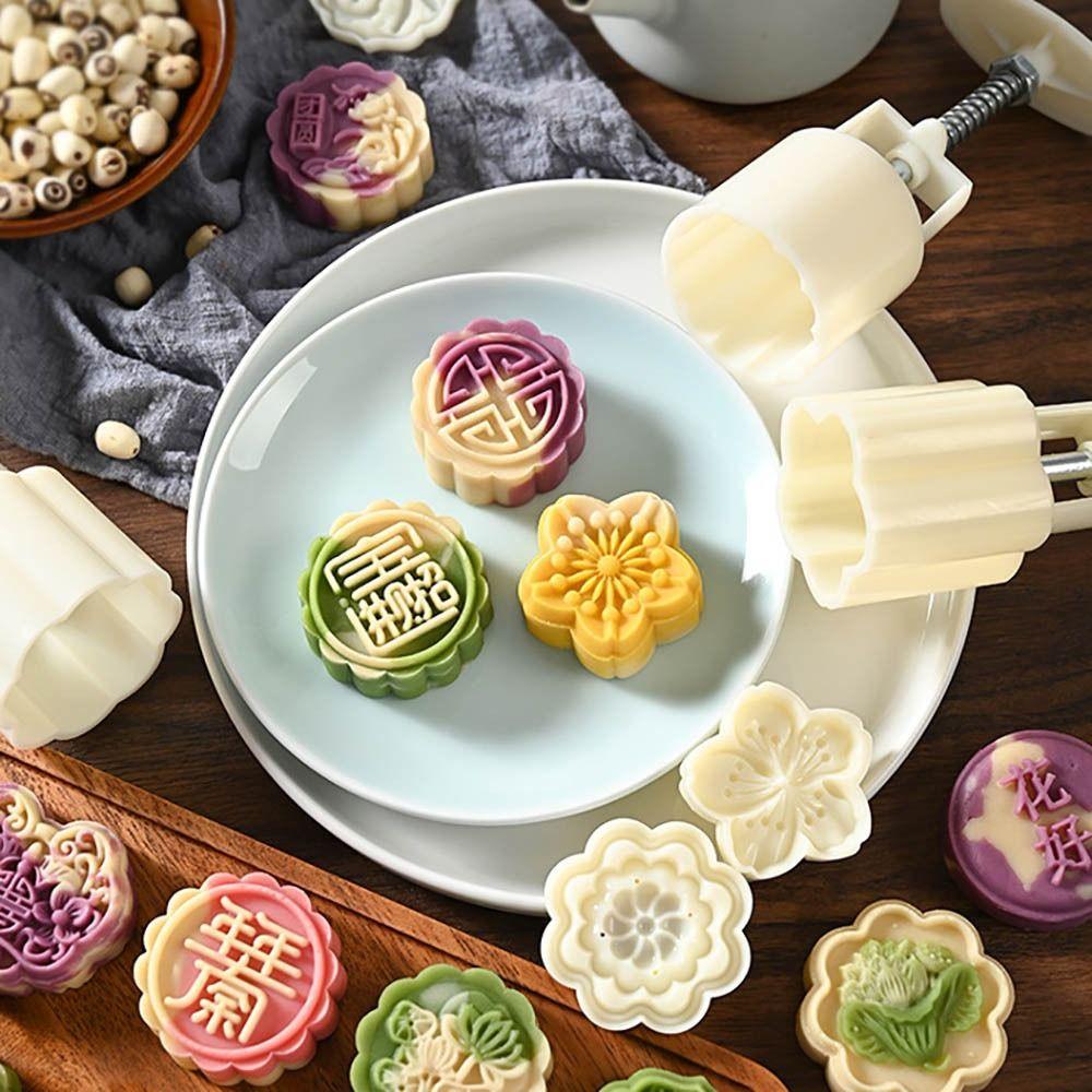 DIY Round Mooncake Mold Mid Autumn Festival Plungers Pastry Tools Moon Cake Tool Hand Press Mold E 4Pcs
DIY Round Mooncake Mold Mid Autumn Festival Plungers Pastry Tools Moon Cake Tool Hand Press Mold E 4Pcs