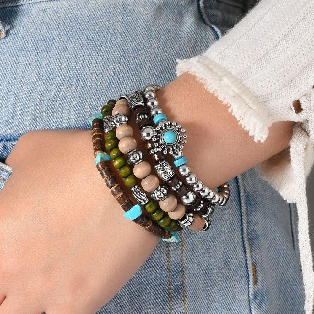 4pcs/set Trendying Bohemian Stackable Bracelets Multilayer Bohemian Bead Bracelets Girls Gift style A
4pcs/set Trendying Bohemian Stackable Bracelets Multilayer Bohemian Bead Bracelets Girls Gift style A