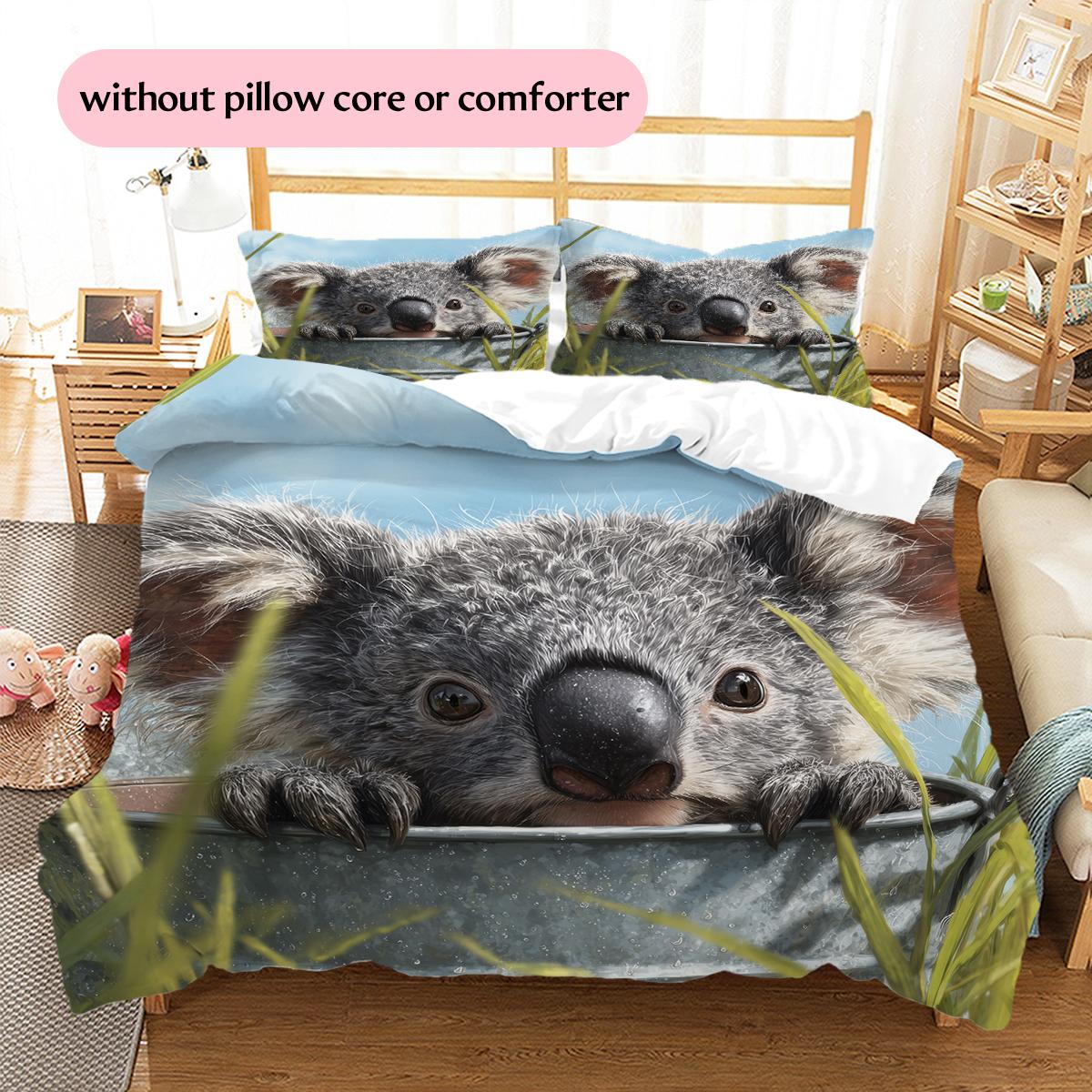 Koala on grass Pattern Bedding Home Decoration Birthday Gift (1 * duvet cover + 2 * pillowcase, without core) 135x200cm
Koala on grass Pattern Bedding Home Decoration Birthday Gift (1 * duvet cover + 2 * pillowcase, without core) 135x200cm