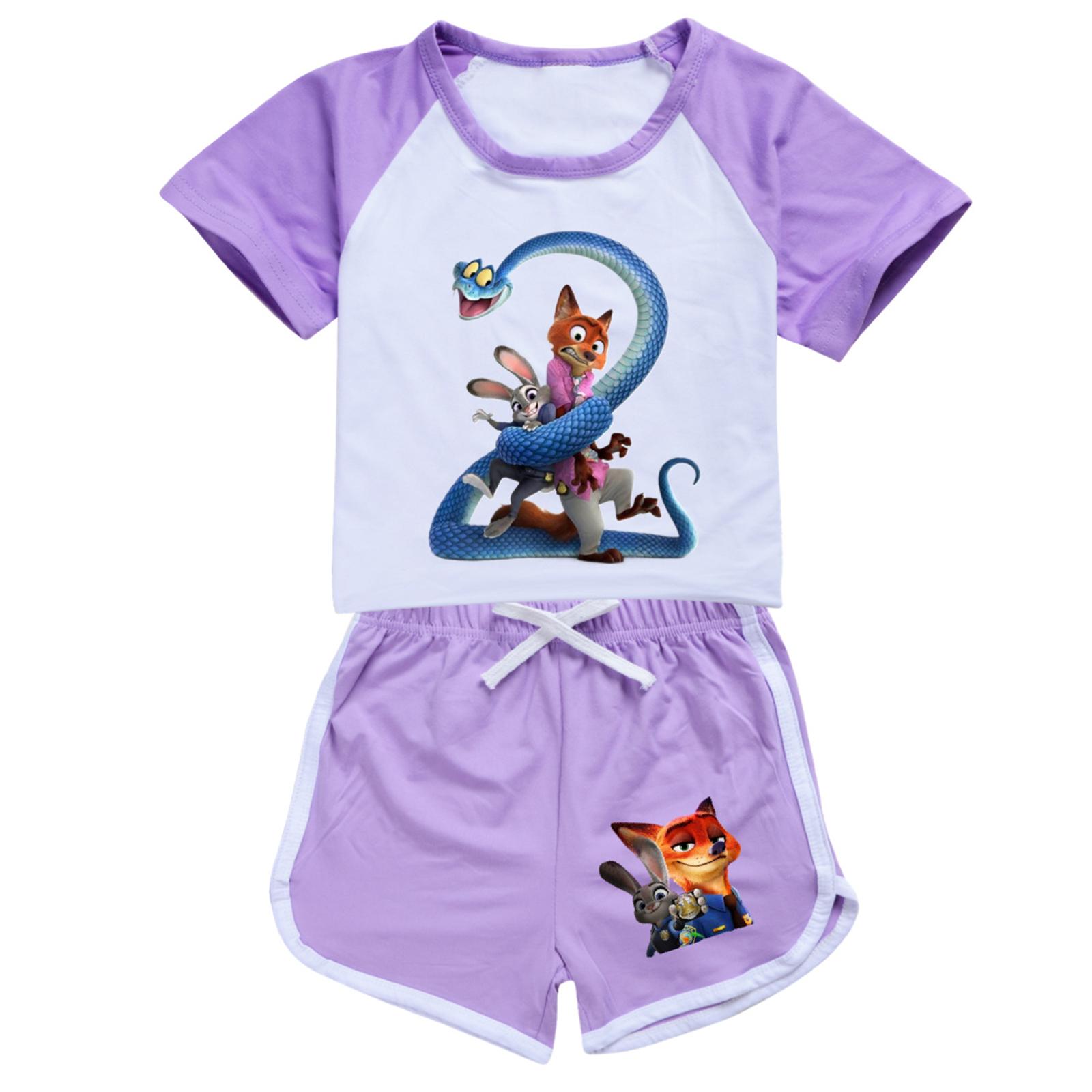 Kids Summer Sport T-Shirt And Shorts 2 Piece Outfit Tracksuit Set Short Sleeve Print Crop Tops With Clothing Set 140 фіолетовий
Kids Summer Sport T-Shirt And Shorts 2 Piece Outfit Tracksuit Set Short Sleeve Print Crop Tops With Clothing Set 140 фіолетовий