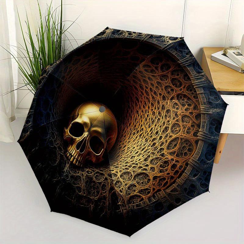 Golden Skull in Labyrinthine Tunnel Wall ClockUmbrella with Cute Design, Portable 3-Fold Compact Umbrella for Men & Women, Valentine s Day Mother s Da
Golden Skull in Labyrinthine Tunnel Wall ClockUmbrella with Cute Design, Portable 3-Fold Compact Umbrella for Men & Women, Valentine s Day Mother s Da