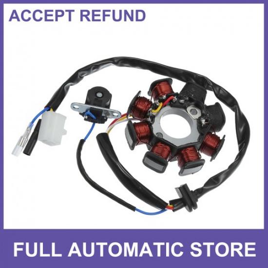 4 Wires AC Motorcycle Magneto Stator Plate Ignition Coil for 50cc 80cc 100cc GY6
4 Wires AC Motorcycle Magneto Stator Plate Ignition Coil for 50cc 80cc 100cc GY6