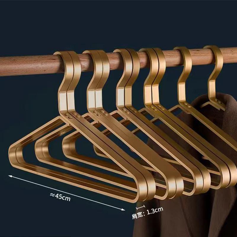 Золотая утолщенная металлическая вешалка для одежды, легкая роскошная вешалка для костюмов из алюминиевого сплава, прочные вешалки для свитеров, курток, брюк, 5 шт. в упаковке 5PCS золотой