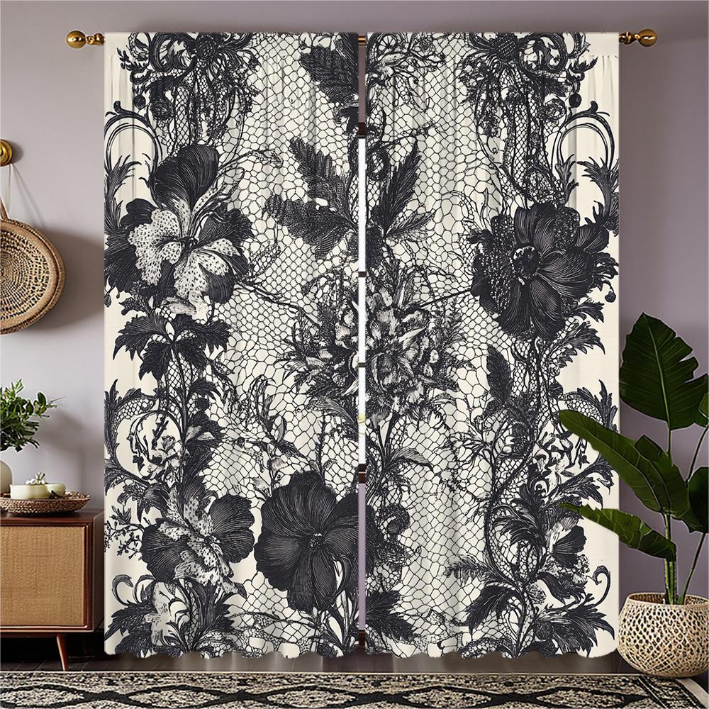 Piece Set High Definition Digital Printed Curtainblackwhiteflorallacepatternforrodpocketcurtainshome Decoration Style Curtains Made Of Polyester W100*H70(CM)-Rod Pocket&1PCS
Piece Set High Definition Digital Printed Curtainblackwhiteflorallacepatternforrodpocketcurtainshome Decoration Style Curtains Made Of Polyester W100*H70(CM)-Rod Pocket&1PCS