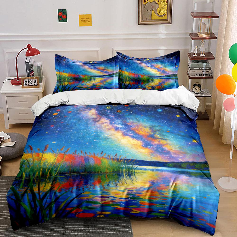Galaxy, stars, reeds, reflection. Bedding sets Duvet cover sets Duvet covers Pillowcases(1 * Duvet Cover 2 * Pillowcases, without duvet insert) 135x200cm
Galaxy, stars, reeds, reflection. Bedding sets Duvet cover sets Duvet covers Pillowcases(1 * Duvet Cover 2 * Pillowcases, without duvet insert) 135x200cm