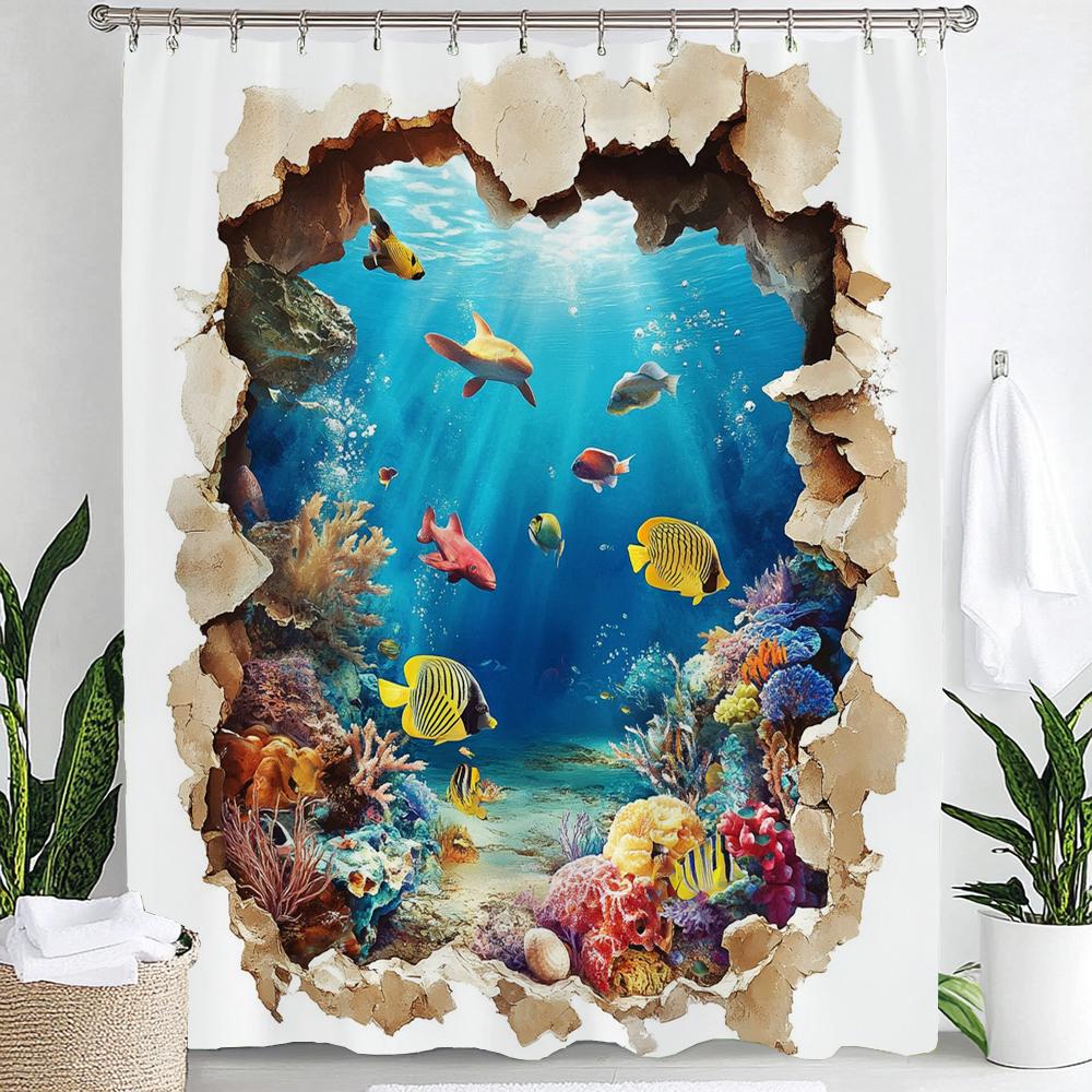 Funny Turtle Dolphin Underwater World Printing Shower Curtain, Bathroom Decorative Curtain, Waterproof Shower Curtain With Hooks W60H190(CM)-1 Pcs
Funny Turtle Dolphin Underwater World Printing Shower Curtain, Bathroom Decorative Curtain, Waterproof Shower Curtain With Hooks W60H190(CM)-1 Pcs