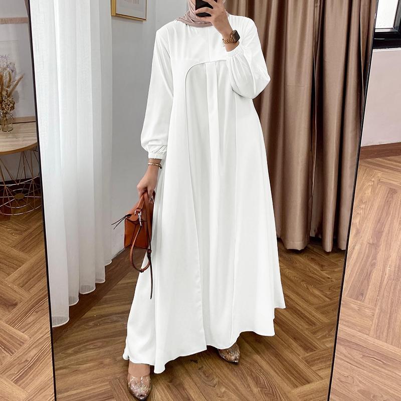 ZANZEA Женское мусульманское повседневное платье с круглым вырезом, свободного кроя, с длинными рукавами 2XL белый
ZANZEA Женское мусульманское повседневное платье с круглым вырезом, свободного кроя, с длинными рукавами 2XL белый
