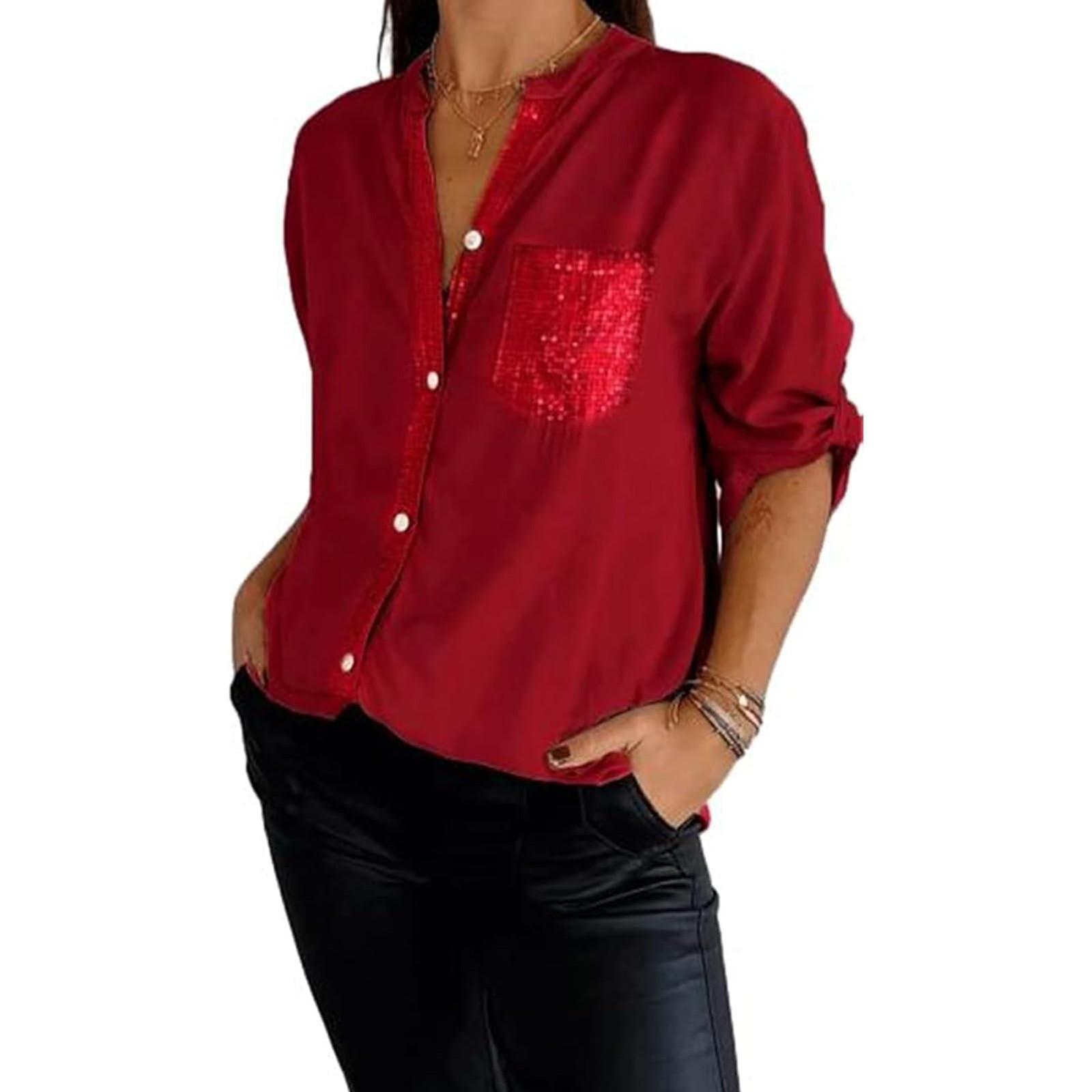 Топы для женщин, пуловеры с длинными рукавами, повседневные рубашки, топ S красный
Топы для женщин, пуловеры с длинными рукавами, повседневные рубашки, топ S красный