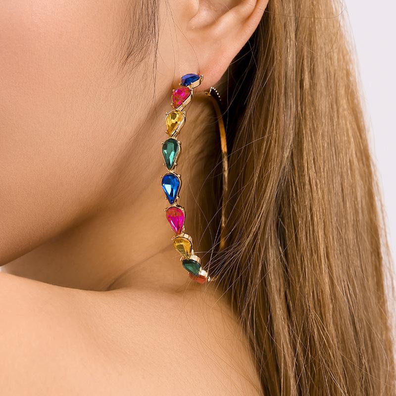 Jewelry Personality Color Droplet Diamond Earrings Women s Geometric Circle Geometric Earrings білий
Jewelry Personality Color Droplet Diamond Earrings Women s Geometric Circle Geometric Earrings білий
