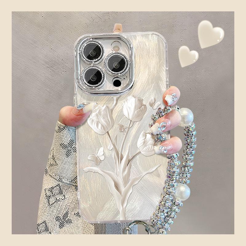 The White Tulip Chain Is Suitable for The Apple 16pro Tulle Phone Case with Bracket 15 High-end Feel 14/13 Lens Film iPhone 16
The White Tulip Chain Is Suitable for The Apple 16pro Tulle Phone Case with Bracket 15 High-end Feel 14/13 Lens Film iPhone 16