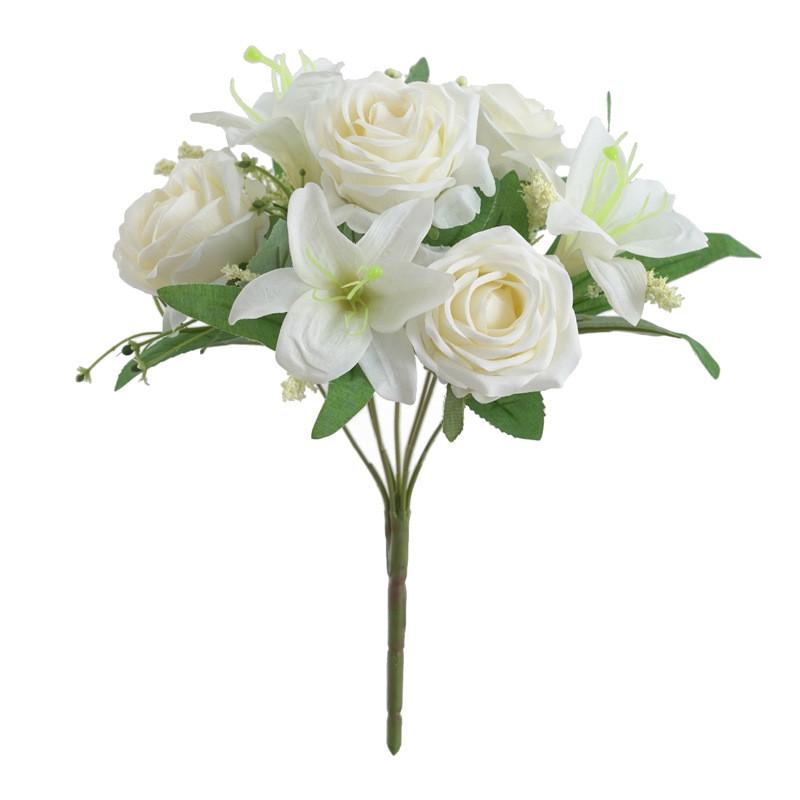 Rose Flower Bouquet Artificial Silk Wedding Decor Gift For Bridesmaids White 7petal
Rose Flower Bouquet Artificial Silk Wedding Decor Gift For Bridesmaids White 7petal