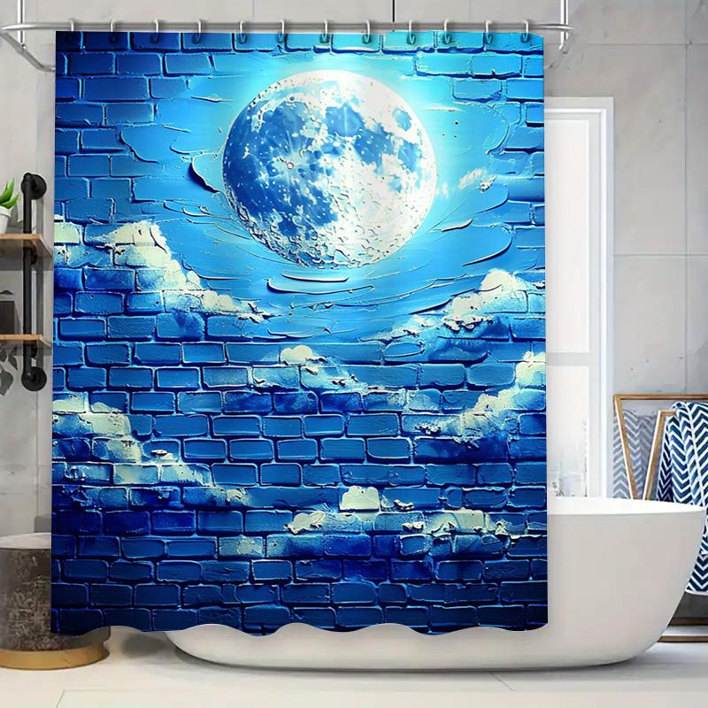 3D Printed Moon Blue Brick Shower Curtain Waterproof Bathroom Decor 59x70 (24Pcs) 90x180cm
3D Printed Moon Blue Brick Shower Curtain Waterproof Bathroom Decor 59x70 (24Pcs) 90x180cm