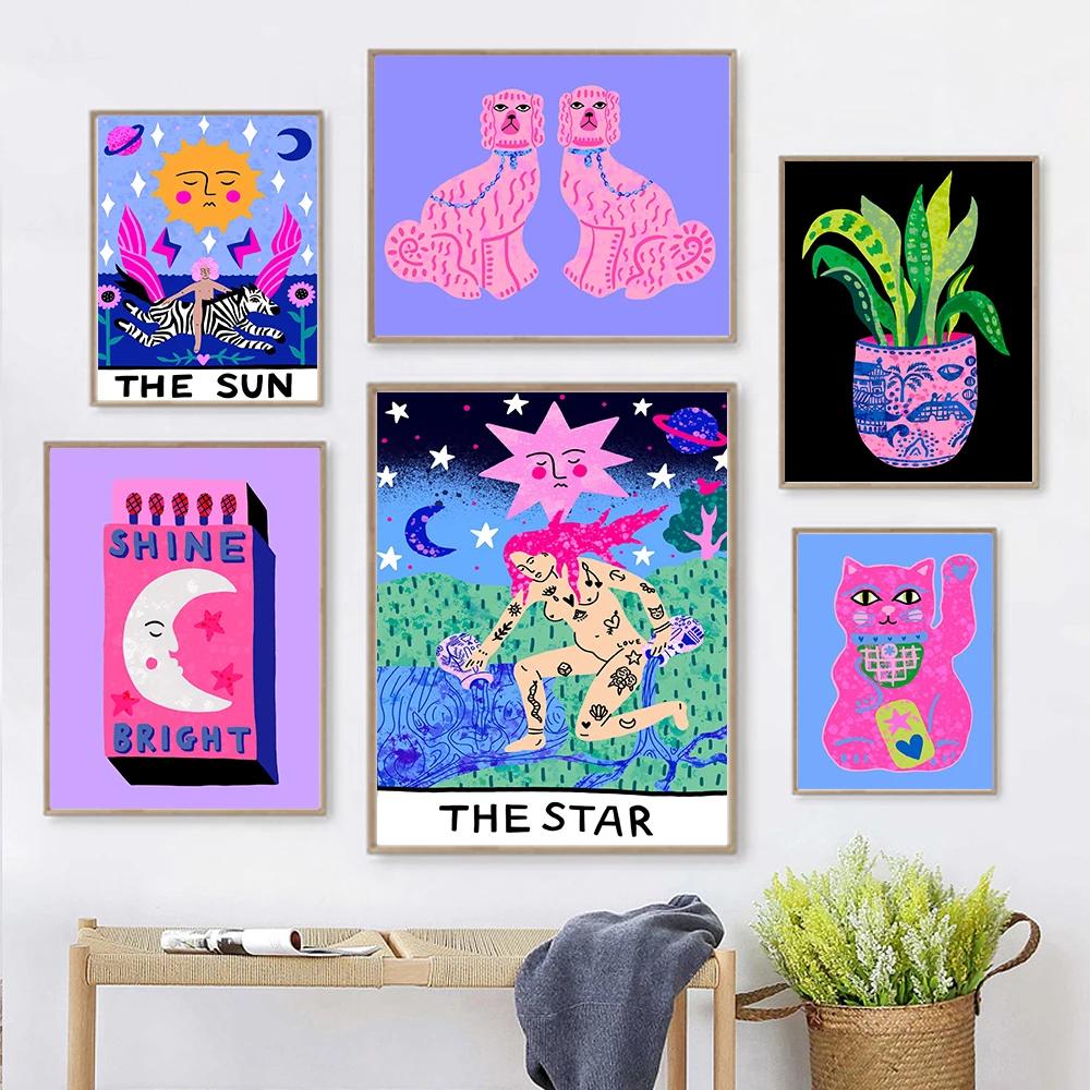Sun Star Tarot Card Tiger Leopard Art Poster Print Abstract Cat Animal Mural Canvas Painting Pink Picture Living Room Home Decor 21cm×30cm NoFrame
Sun Star Tarot Card Tiger Leopard Art Poster Print Abstract Cat Animal Mural Canvas Painting Pink Picture Living Room Home Decor 21cm×30cm NoFrame