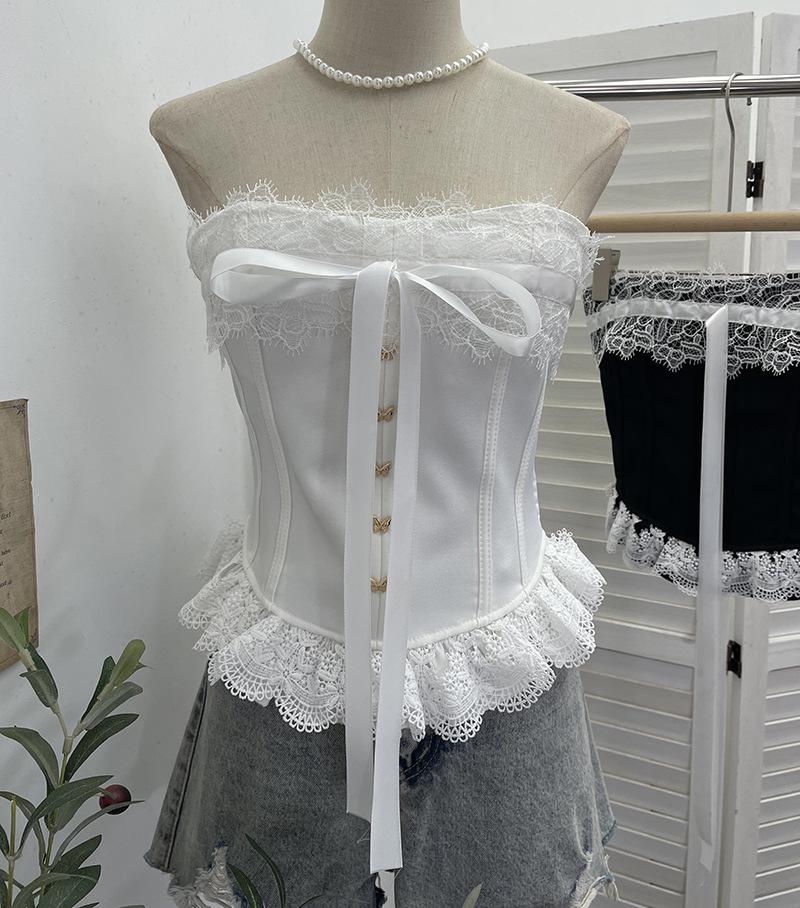Palace Lace-Trim Bow Crop Top with Chest Pads One Size білий
Palace Lace-Trim Bow Crop Top with Chest Pads One Size білий