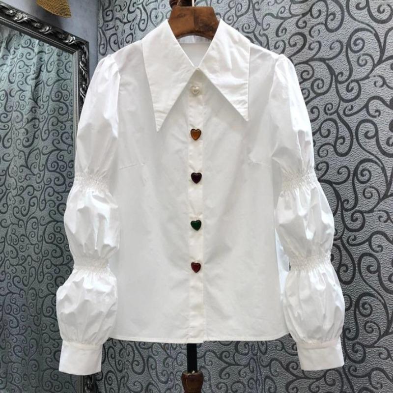 Bubble Sleeve Women s Shirt French Style Loose Turndown Collar Chic Button Up Famale Blouse Spring Fashion Ladies Long Sleeved Top M белый
Bubble Sleeve Women s Shirt French Style Loose Turndown Collar Chic Button Up Famale Blouse Spring Fashion Ladies Long Sleeved Top M белый
