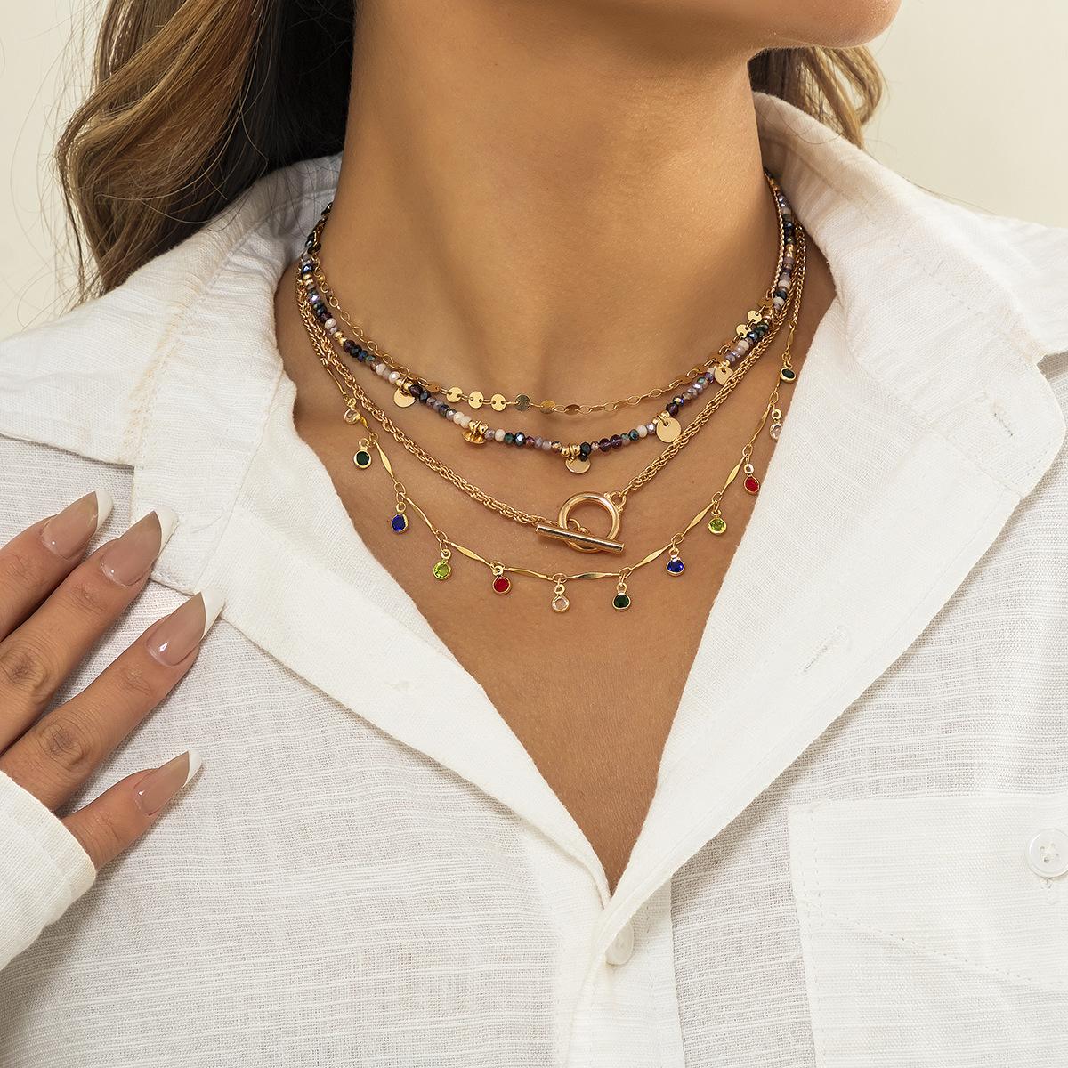 Accessories, colorful ethnic pendants, fringed beaded necklaces, personalized imitation crystal thin chain necklaces
Accessories, colorful ethnic pendants, fringed beaded necklaces, personalized imitation crystal thin chain necklaces