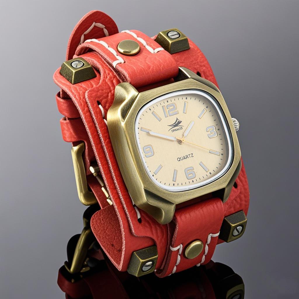 Vintage Rivets Genuine Leather Men Quartz Watch With Hand Stitched Wide Leather Strap Punk Hip Hop Style
Vintage Rivets Genuine Leather Men Quartz Watch With Hand Stitched Wide Leather Strap Punk Hip Hop Style