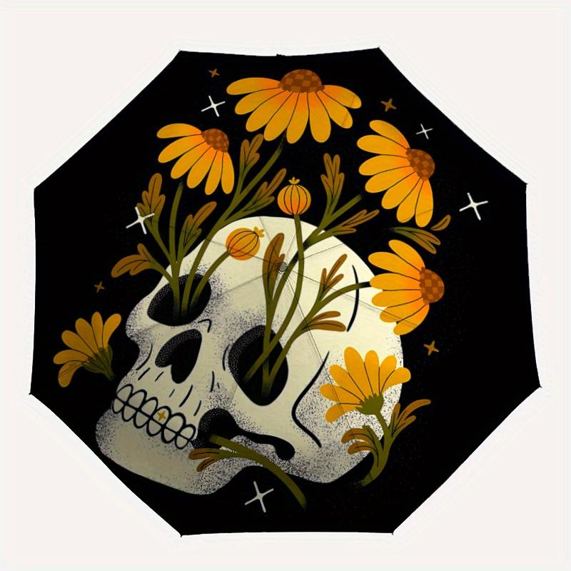 1pc Skull Flowers Auto Open/Close Leisure Umbrella, Portable Folding Umbrella for Travel, Themed Events, It is suitable as a gift for various festival
1pc Skull Flowers Auto Open/Close Leisure Umbrella, Portable Folding Umbrella for Travel, Themed Events, It is suitable as a gift for various festival