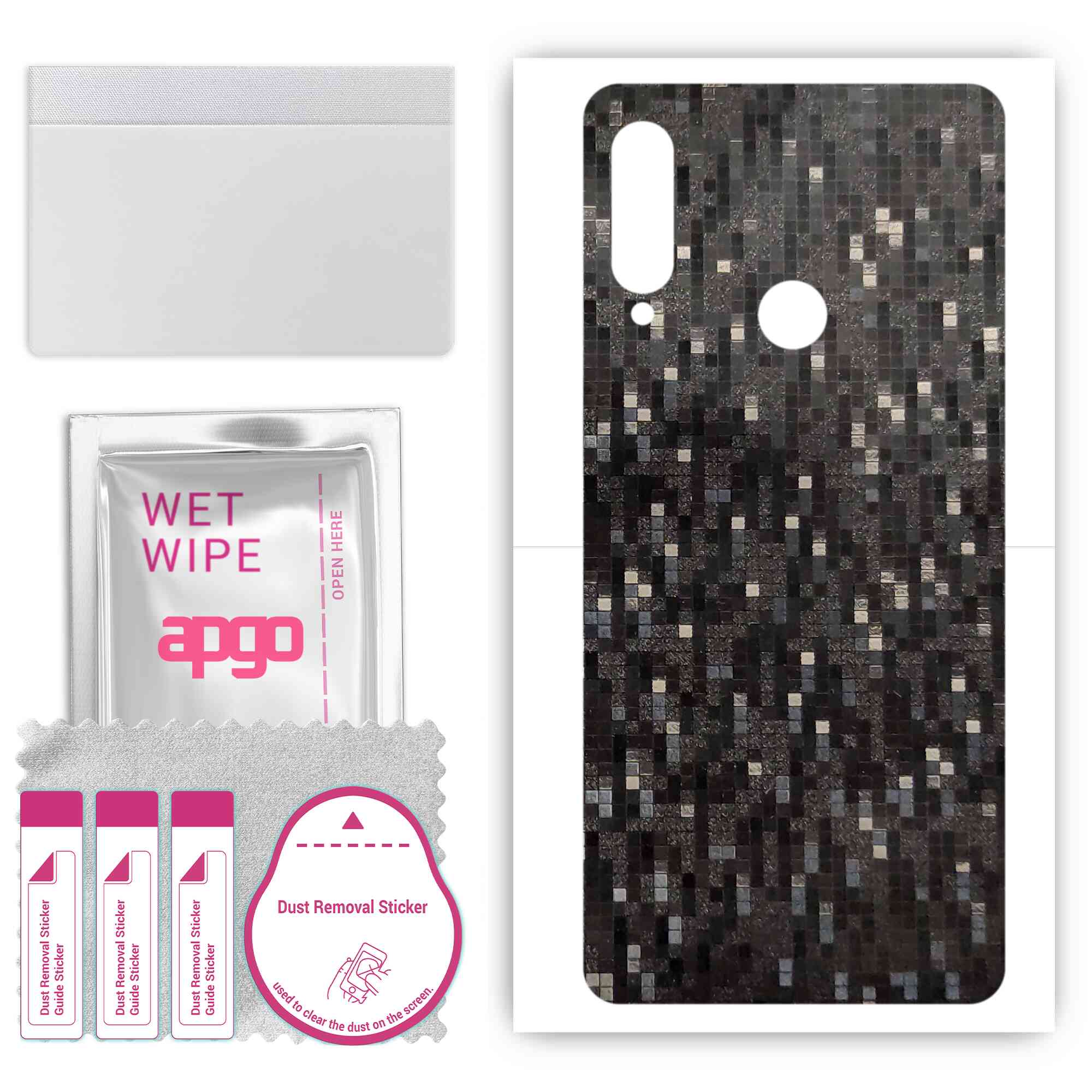 apgo Protective Skin Sticker for the back compatible with Lenovo Z6, Wrap Film, Foil, Vinyl - Pattern Carbon Black Pixel
apgo Protective Skin Sticker for the back compatible with Lenovo Z6, Wrap Film, Foil, Vinyl - Pattern Carbon Black Pixel