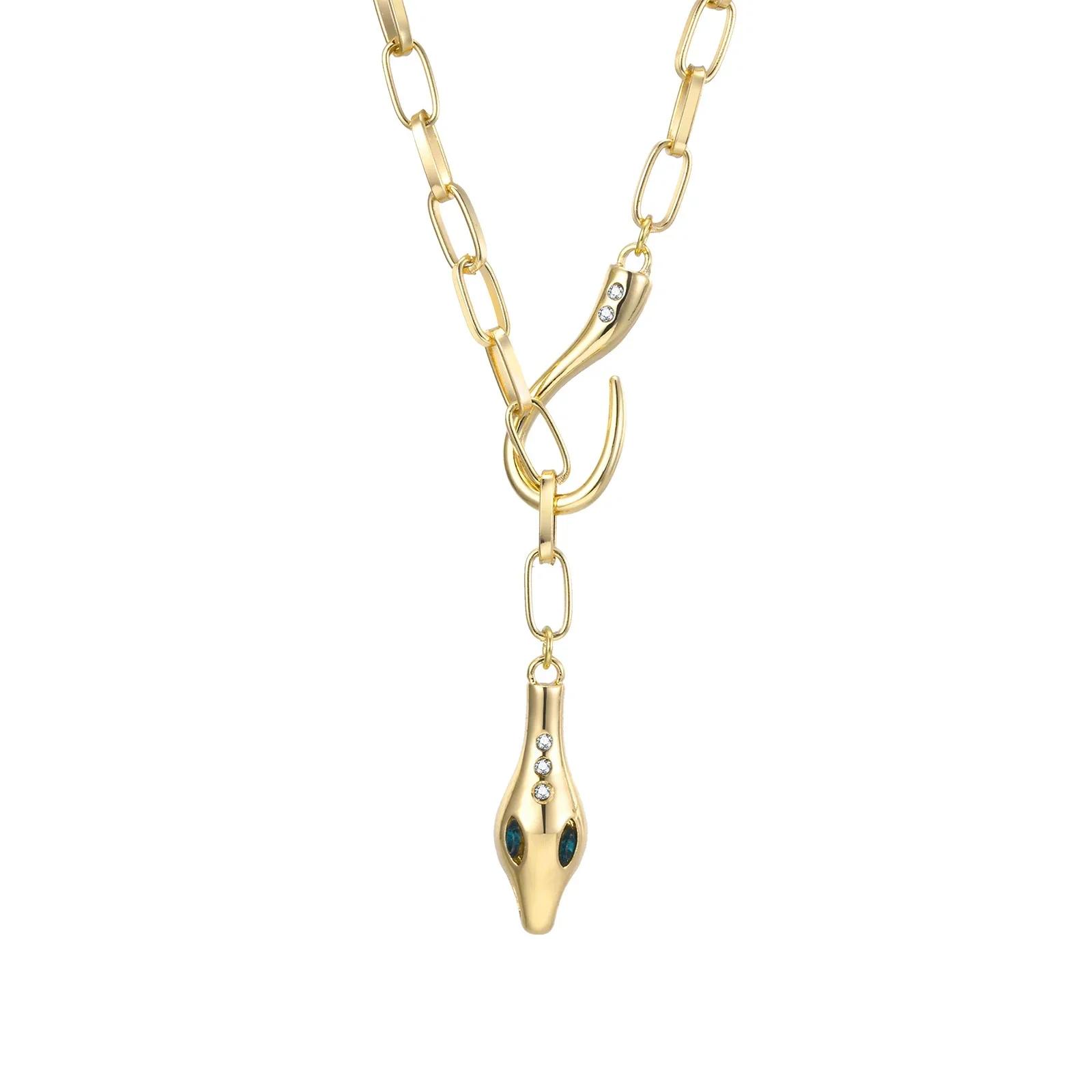 2025 Vintage Gold Color Snake Necklaces for Women Green Rhinestone Metal Chains Necklace Men Gothic Zircon Gift 36cm
2025 Vintage Gold Color Snake Necklaces for Women Green Rhinestone Metal Chains Necklace Men Gothic Zircon Gift 36cm