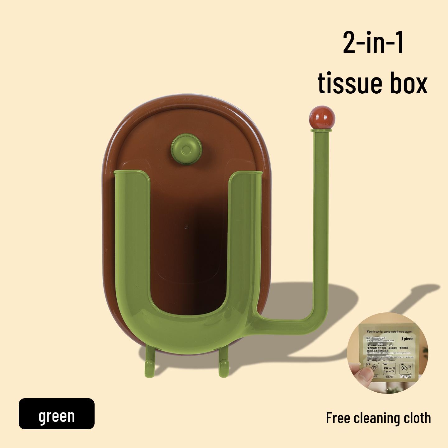 Настінний тримач для серветок на присосці з подвійним відділенням для кухні та ванної кімнати зелений
Настінний тримач для серветок на присосці з подвійним відділенням для кухні та ванної кімнати зелений