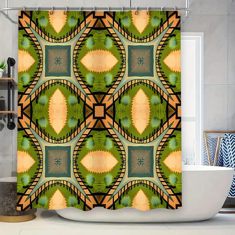 Modern Geometric Shower Curtain Decor With Symmetrical Patterns Orange Green Blue Waterproof Fabric For Bathrooms W60H190(CM)-1 Pcs
Modern Geometric Shower Curtain Decor With Symmetrical Patterns Orange Green Blue Waterproof Fabric For Bathrooms W60H190(CM)-1 Pcs