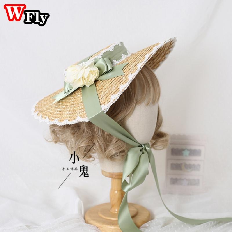 Japanese Women Girls Lolita Sweet Handmade Straw Sun Hat Lace Flower Ribbon Bandage Bowknot Wide Brim Elegant Straw hats one size
Japanese Women Girls Lolita Sweet Handmade Straw Sun Hat Lace Flower Ribbon Bandage Bowknot Wide Brim Elegant Straw hats one size