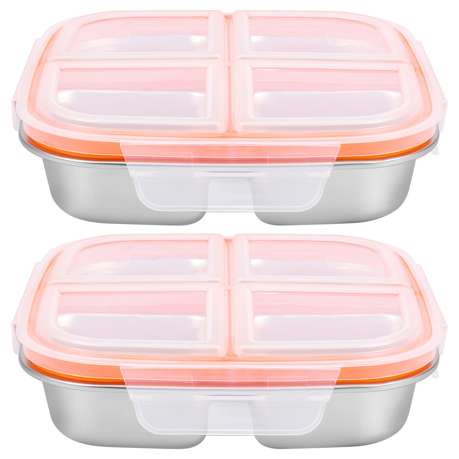 2Pcs Bento Container For Students&Office&Workers Portable Leak-Proof Stainless Steel Lunch Box With 4 Compartments Food Storage
2Pcs Bento Container For Students&Office&Workers Portable Leak-Proof Stainless Steel Lunch Box With 4 Compartments Food Storage