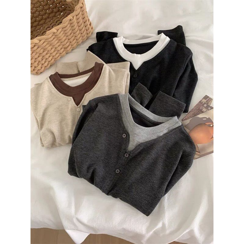 Zdm Plus Size Women s Clothing 150kg Single-Breasted Faux Two-Piece Long-Sleeve T-Shirt Women s 2026 Autumn and Winter New Casual Top Dark gray L Suggest 52.5kg-60kg
Zdm Plus Size Women s Clothing 150kg Single-Breasted Faux Two-Piece Long-Sleeve T-Shirt Women s 2026 Autumn and Winter New Casual Top Dark gray L Suggest 52.5kg-60kg