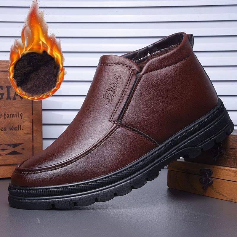 Зимние хлопковые ботинки для мужчин среднего и пожилого возраста, утепленные и утолщенные теплые хлопковые ботинки, универсальные нескользящие туфли для папы, кожаные туфли, мужские высокие 40
Зимние хлопковые ботинки для мужчин среднего и пожилого возраста, утепленные и утолщенные теплые хлопковые ботинки, универсальные нескользящие туфли для папы, кожаные туфли, мужские высокие 40
