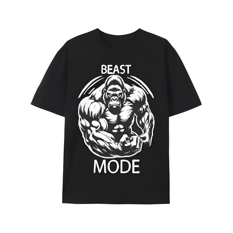 European sizes Men S Black Gym Plus Size T-Shirt with White Muscular Gorilla BEAST MODE Graphic Print XL чорний
European sizes Men S Black Gym Plus Size T-Shirt with White Muscular Gorilla BEAST MODE Graphic Print XL чорний