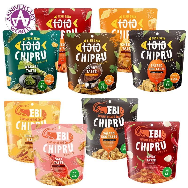 Toto Chipru Toto размер порции 1 тип всего 9 штук набор Полезные закуски из рыбьей кожи и панцирей креветок Сделано в Таиланде Вьетнам ~Рыбья кожа~
Toto Chipru Toto размер порции 1 тип всего 9 штук набор Полезные закуски из рыбьей кожи и панцирей креветок Сделано в Таиланде Вьетнам ~Рыбья кожа~