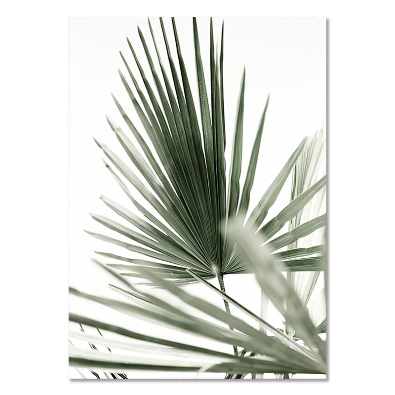 Зеленые тропические растения, холст, картины, монстера, банановый лист, настенное искусство, плакаты на скандинавскую тему, принты, настенные панно для декора гостиной 50x70cm No Framed