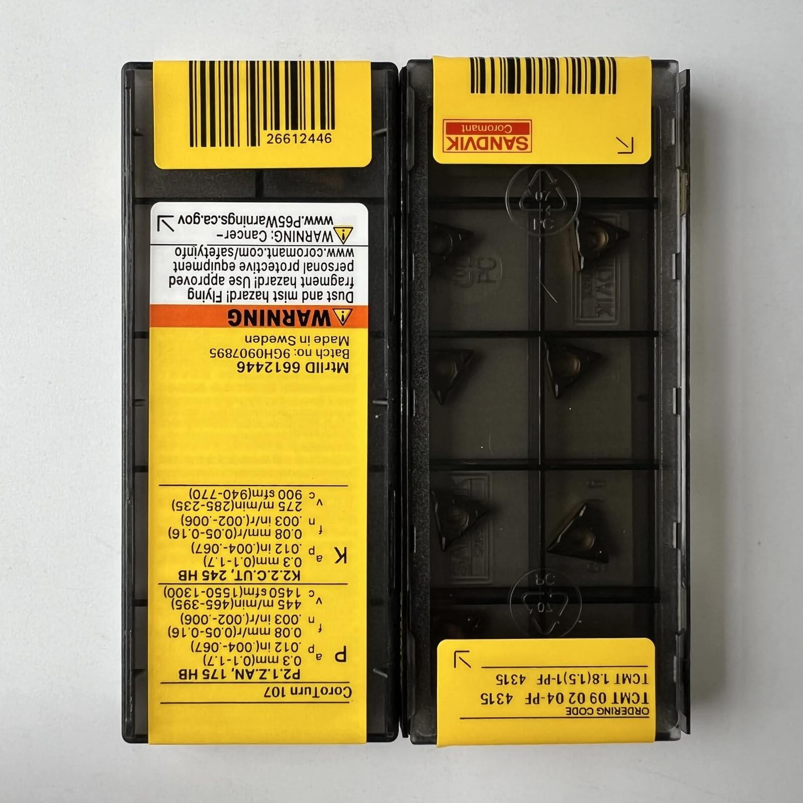 Original Sandvik / TCMT090204-PF 4315 / CNC lathe carbide blade 10 Pcs
Original Sandvik / TCMT090204-PF 4315 / CNC lathe carbide blade 10 Pcs