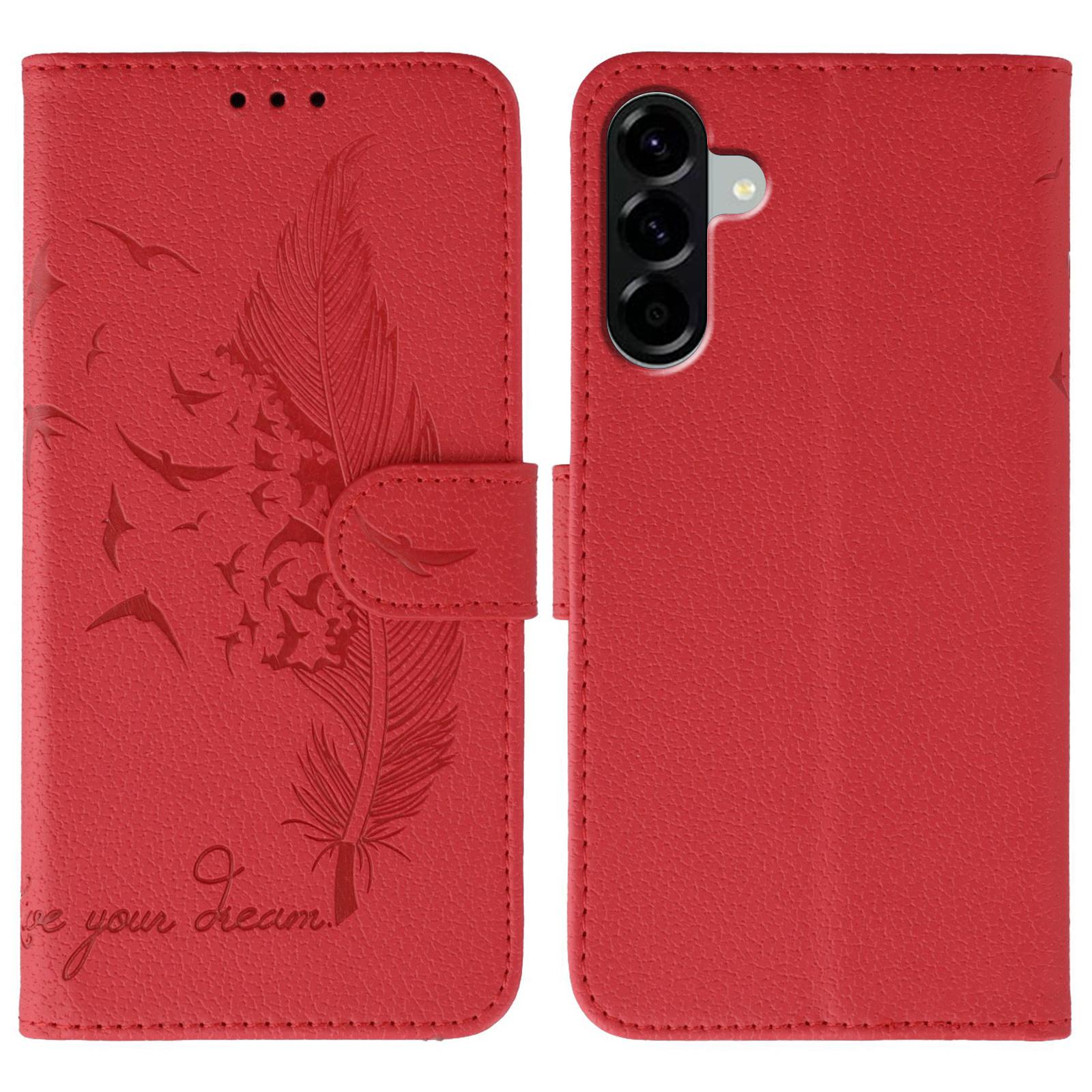 For Samsung Galaxy A56 5G Case Feather Imprint PU Leather Wallet Phone Cover Red
For Samsung Galaxy A56 5G Case Feather Imprint PU Leather Wallet Phone Cover Red