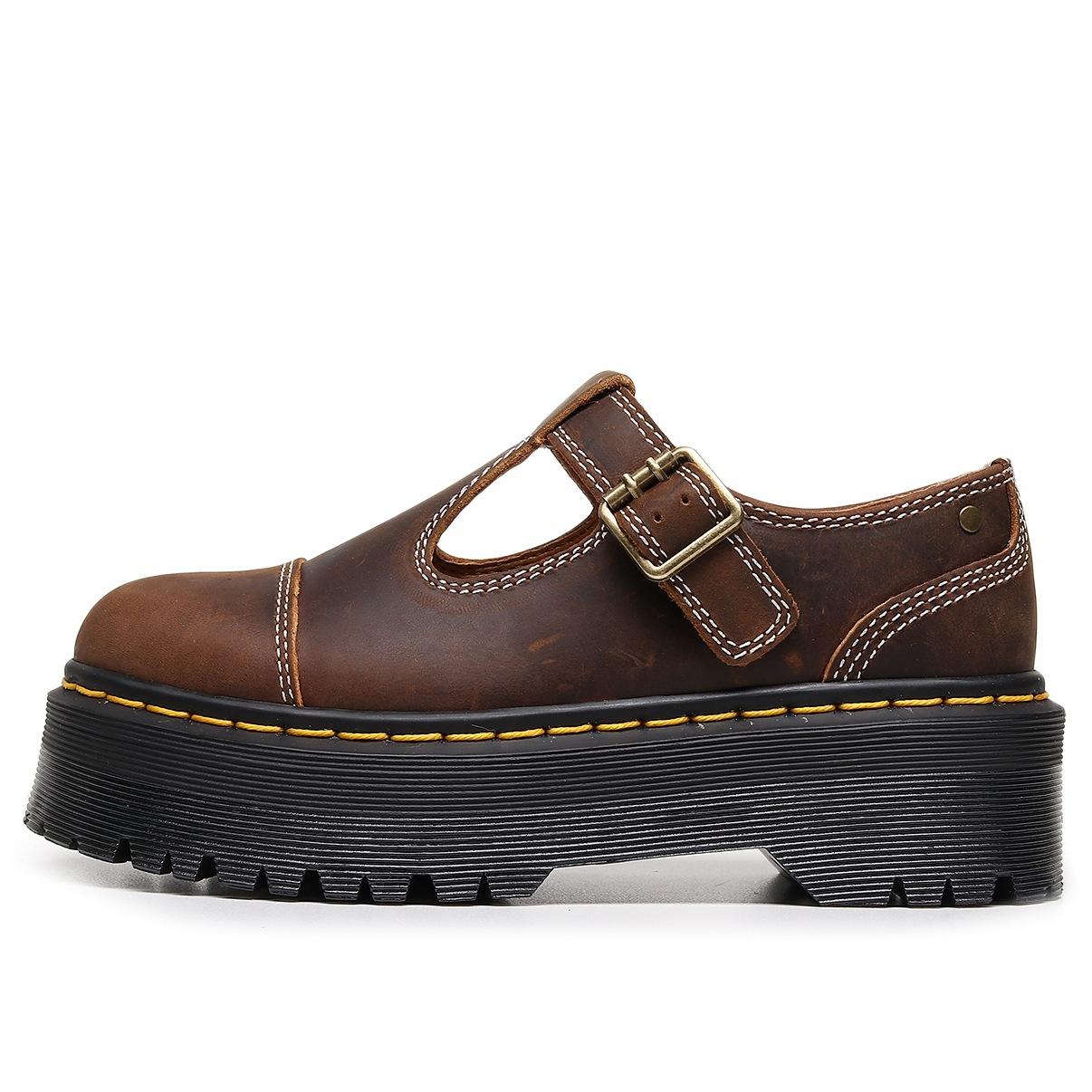 Martin boots platform T-band Mary Jane women s shoes, genuine leather low-top small leather shoes, first layer Crazy Horse Brown 42
Martin boots platform T-band Mary Jane women s shoes, genuine leather low-top small leather shoes, first layer Crazy Horse Brown 42