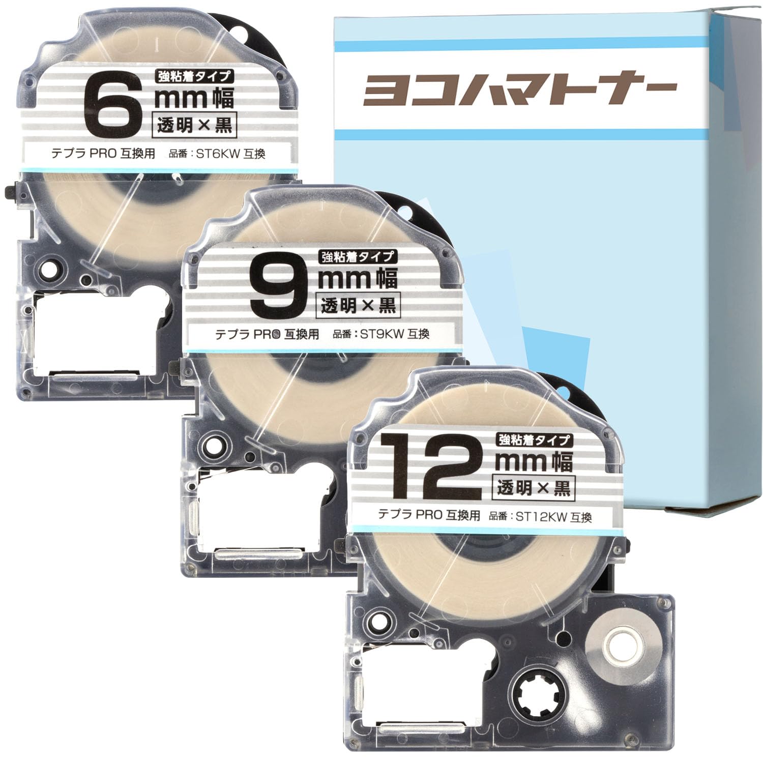King Jim Compatible Tepra PRO Tape Cartridges Set of 3 9mm 1 of Transparent 8m Strong Adhesive - (6mm / / 12mm, each) - Label/Black Text, Length,
King Jim Compatible Tepra PRO Tape Cartridges Set of 3 9mm 1 of Transparent 8m Strong Adhesive - (6mm / / 12mm, each) - Label/Black Text, Length,