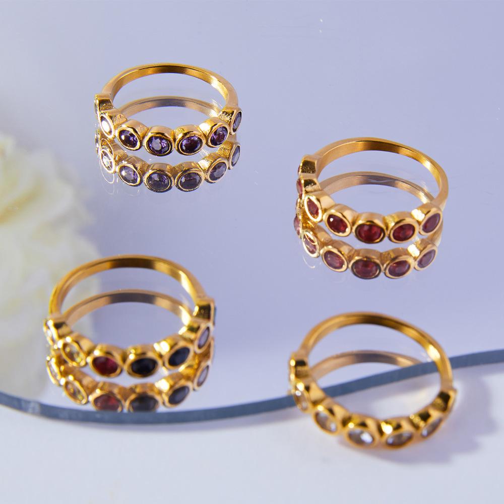French Elegance Titanium Steel 18K Gold-Plated Ring with Non-Fading Zircon - Fashionable Versatile Jewelry for Women Size 8
French Elegance Titanium Steel 18K Gold-Plated Ring with Non-Fading Zircon - Fashionable Versatile Jewelry for Women Size 8