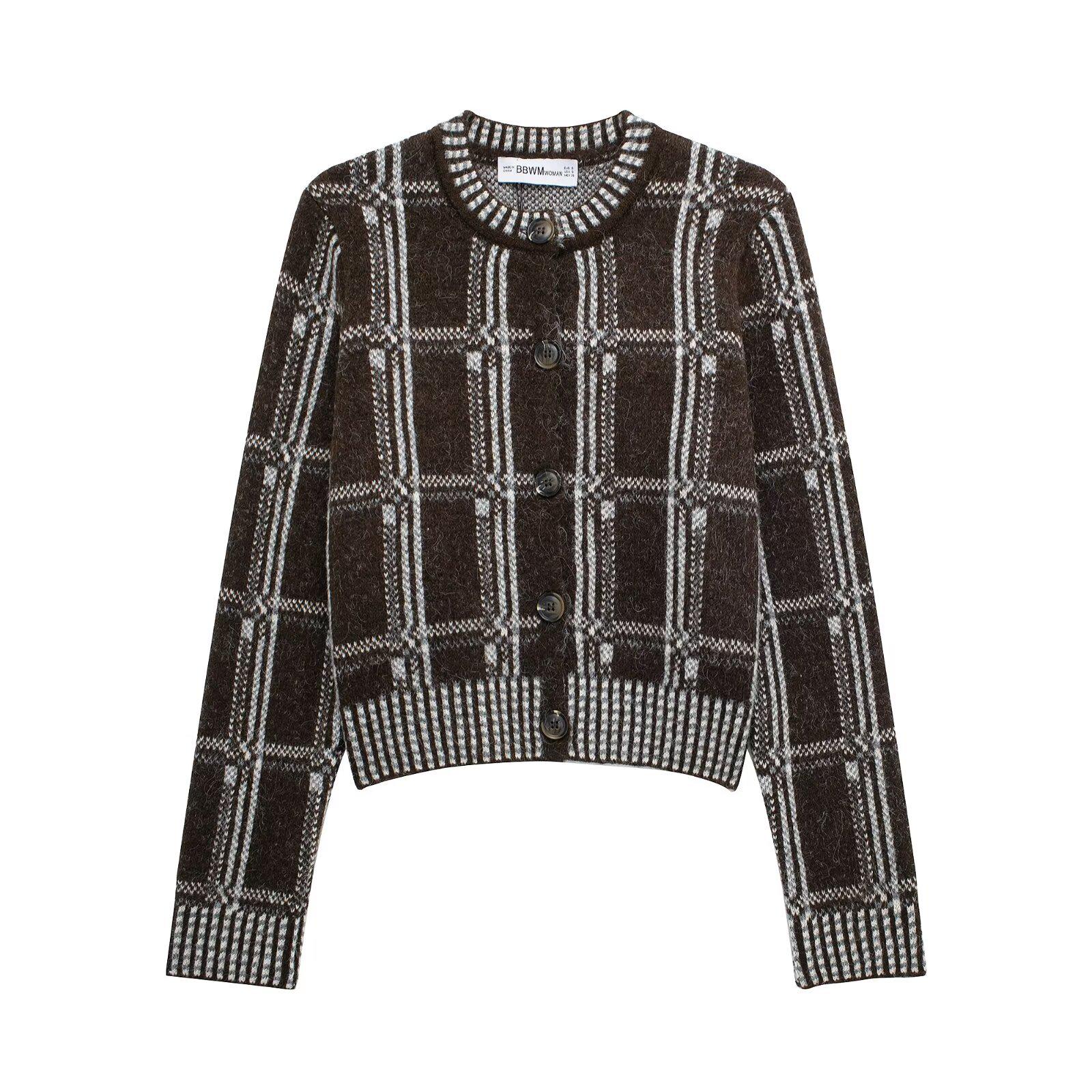 2025 Spring Women s Plaid Knit Cardigan Jacket - Street Fashion Round Neck European & American Style Large
2025 Spring Women s Plaid Knit Cardigan Jacket - Street Fashion Round Neck European & American Style Large