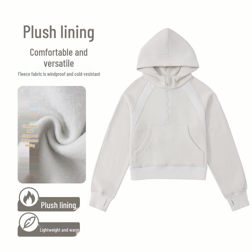 Autumn & Winter Fleece-Lined Loose Half-Zip Hooded Yoga Pullover Sweatshirt S (85-105 jin) червоний
Autumn & Winter Fleece-Lined Loose Half-Zip Hooded Yoga Pullover Sweatshirt S (85-105 jin) червоний
