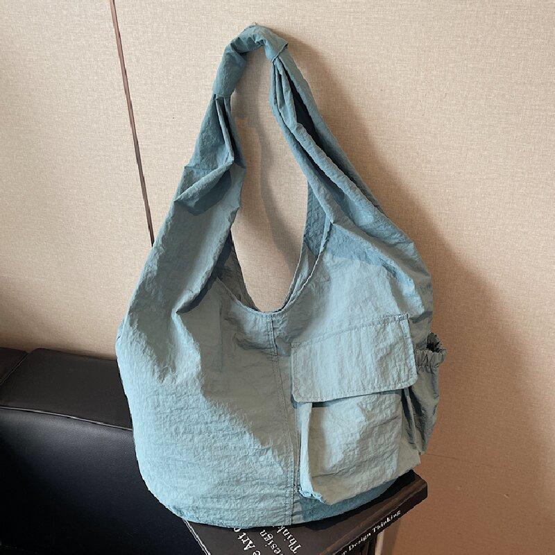 Инструментальный ветер большая вместимость женская наплечная сумка под мышкой универсальная новая нейлоновая сумка для отдыха колледж рюкзак синий