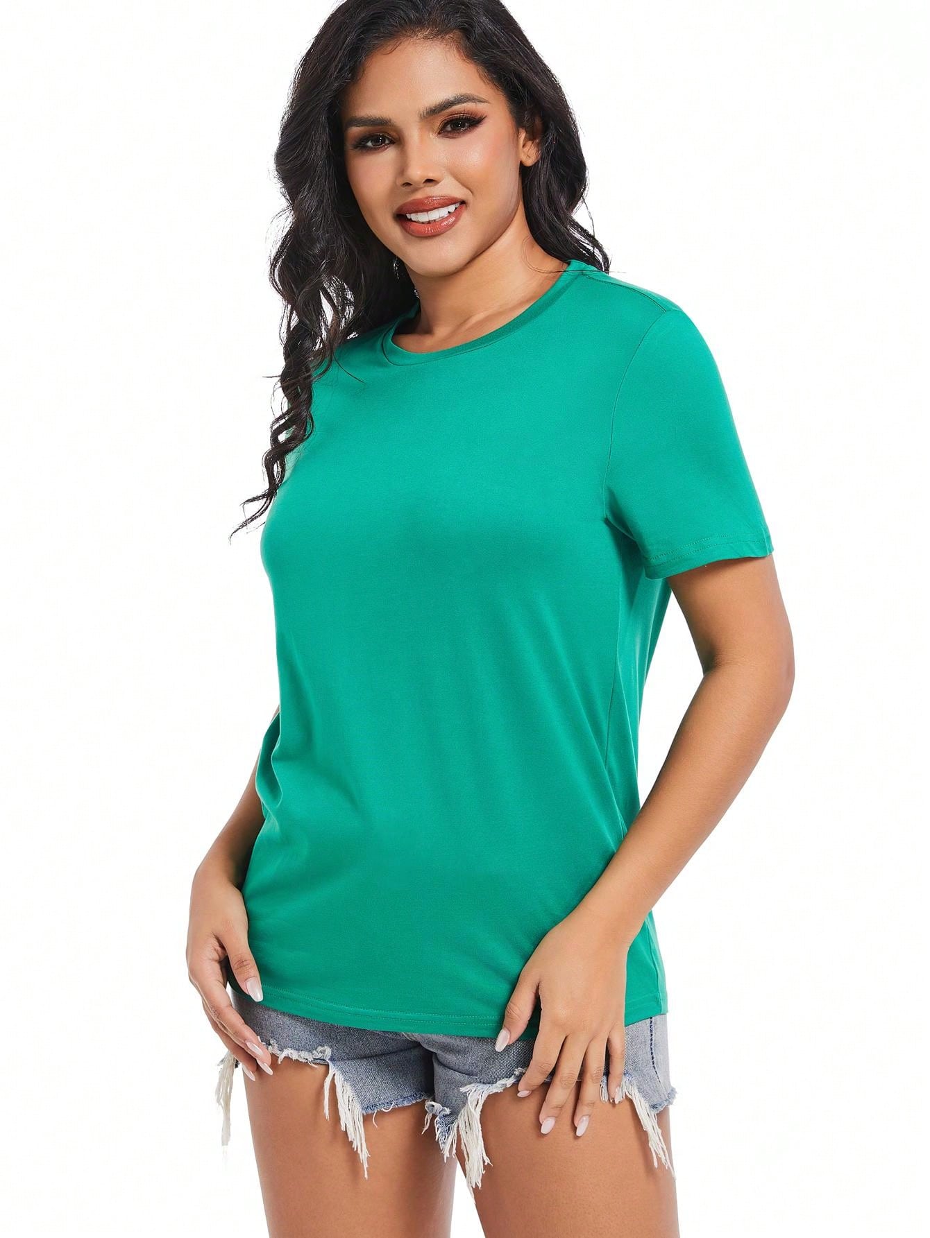 Повседневная футболка с круглым вырезом и коротким рукавом XXL зелёный
Повседневная футболка с круглым вырезом и коротким рукавом XXL зелёный