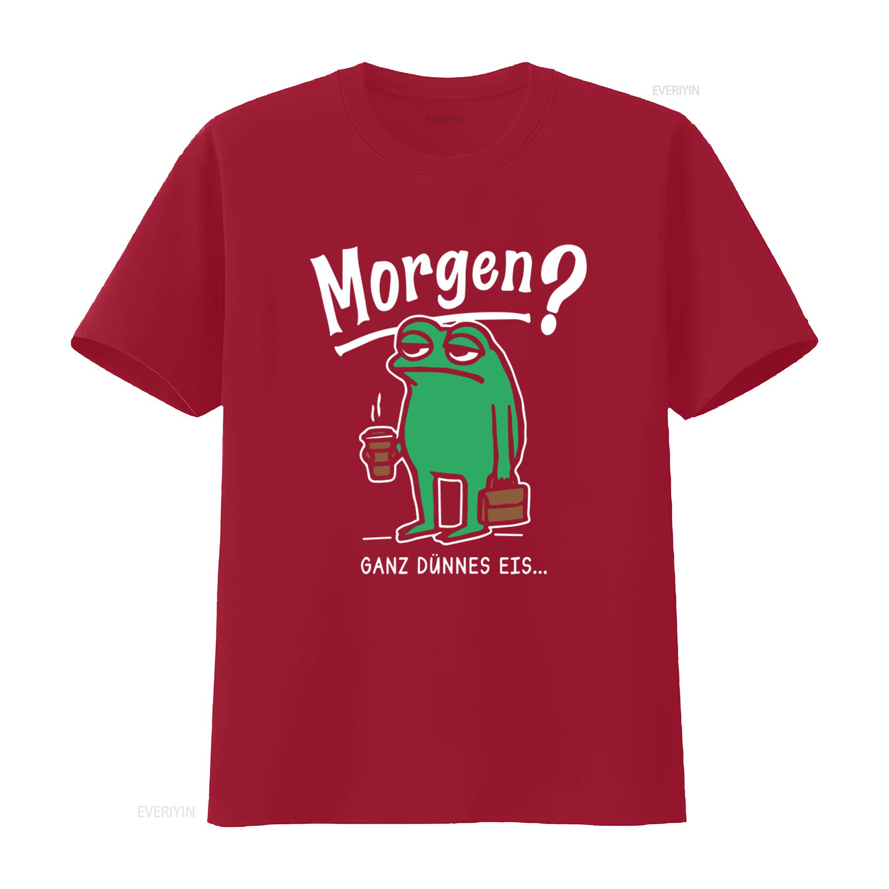 Mens T Shirt Frog Saying Morgen Ganz Dunnes Eis Coffee Fun Print vintage Washed designer clothes Slightly Unisex homme S
Mens T Shirt Frog Saying Morgen Ganz Dunnes Eis Coffee Fun Print vintage Washed designer clothes Slightly Unisex homme S